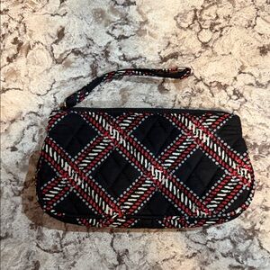 Vera Bradley Quilted Wristlet Clutch in Black, Red and Cream